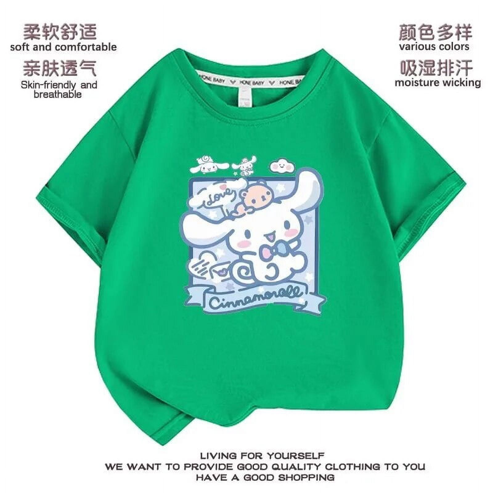 Sanrio Short Sleeve T-shirt Cinnamoroll Y2k Womans Cinnamoroll Cartoon