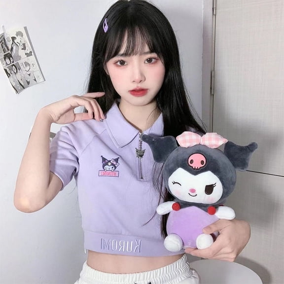 Sanrio Short T-shirt Cute Girls Summer Slim Cute Hot European American Style Top Fashionable Outerwear Cartoon Karomi Tshirt