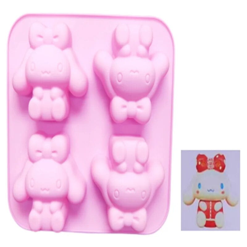 Sanrio Silicone Mold Hello Kitty Kuromi Cinnamoroll My Melody Cute Cartoon Ice Cream Chocolate