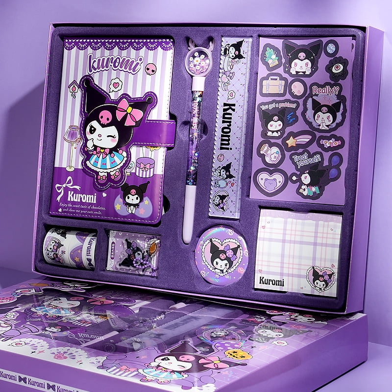 Sanrio Stationery Set My Melody Kuromi Notebook Stickers Neutral Pen