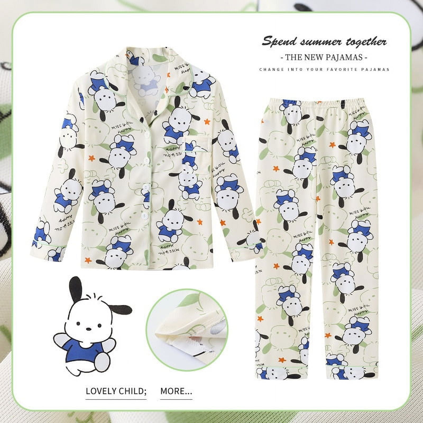 Sanrio Suit Pajamas Kuromi Cinnamoroll Hello Kitty Anime Kawaii Autumn ...