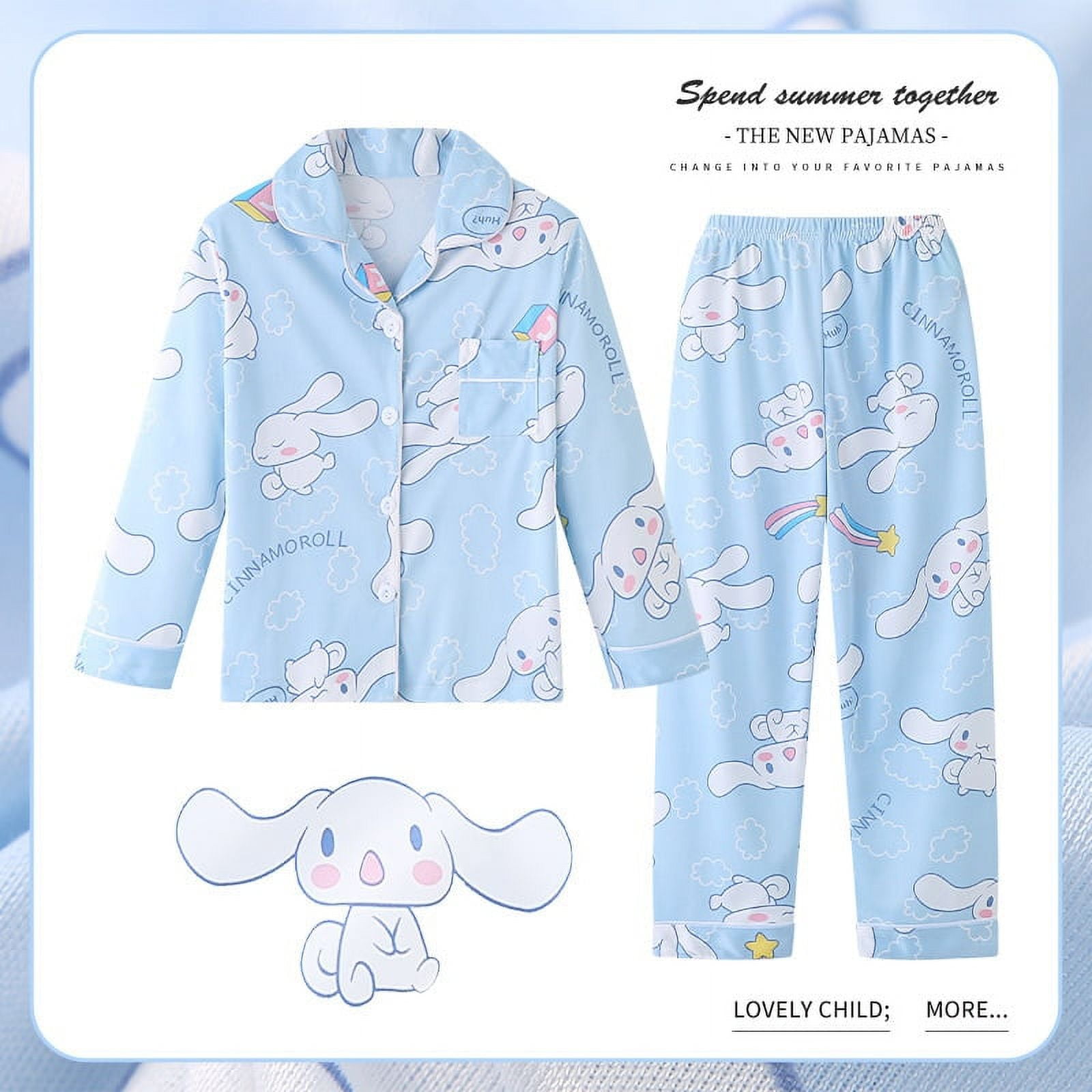 Sanrio Suit Pajamas Kuromi Cinnamoroll Hello Kitty Anime Kawaii Autumn ...