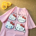 Sanrio Summer New Short Sleeve Oversize Tshirt Top Female Hello Kitty ...