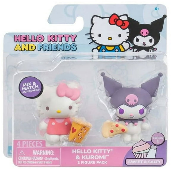 Sanrio Sweet & Salty Hello Kitty and Kuromi Mini Figure, 2 Pack