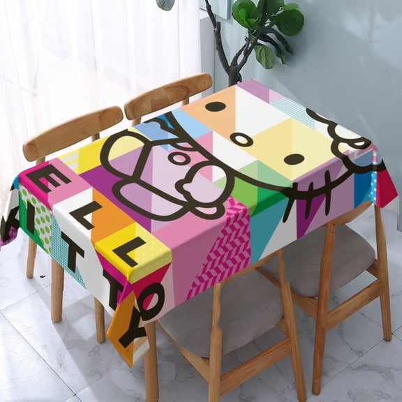 Sanrio Tablecloth for Hello Kitty Cute Funny Washable Square Cotton Softfor Kitchen & Table Linens 5570.9 in