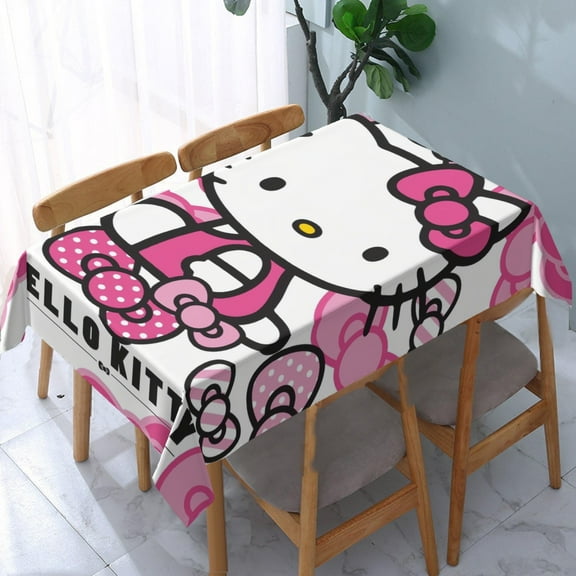 Sanrio Tablecloth for Hello Kitty Funny Cute Washable Square Cotton Softfor Kitchen & Table Linens 5570.9 in