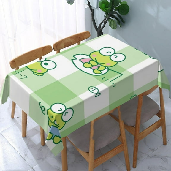 Sanrio Tablecloth for Keroppi Cute Funny Washable Cotton Square Softfor Kitchen & Table Linens 5570.9 in