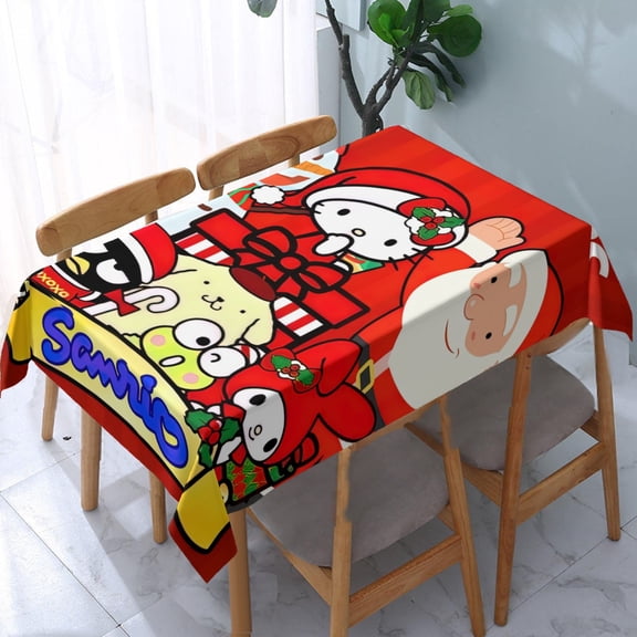Sanrio Tablecloth for hello kitty and friends Funny Cute Washable Square Cotton Softfor Kitchen & Table Linens 5570.9 in