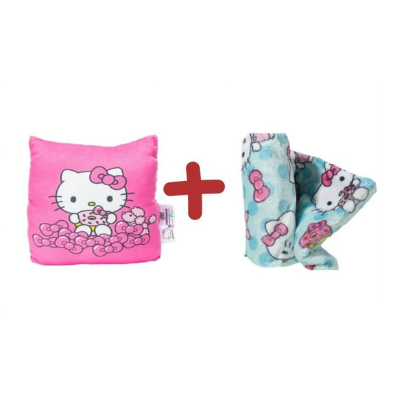Sanrio Travel Cloud Pillow 13in and Silk-Touch Throw Blanket 40in x 50in