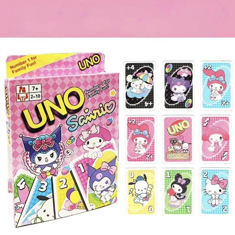 Sanrio UNO Card Game, A Fun Card Game with Special Rules for 2-10 Players