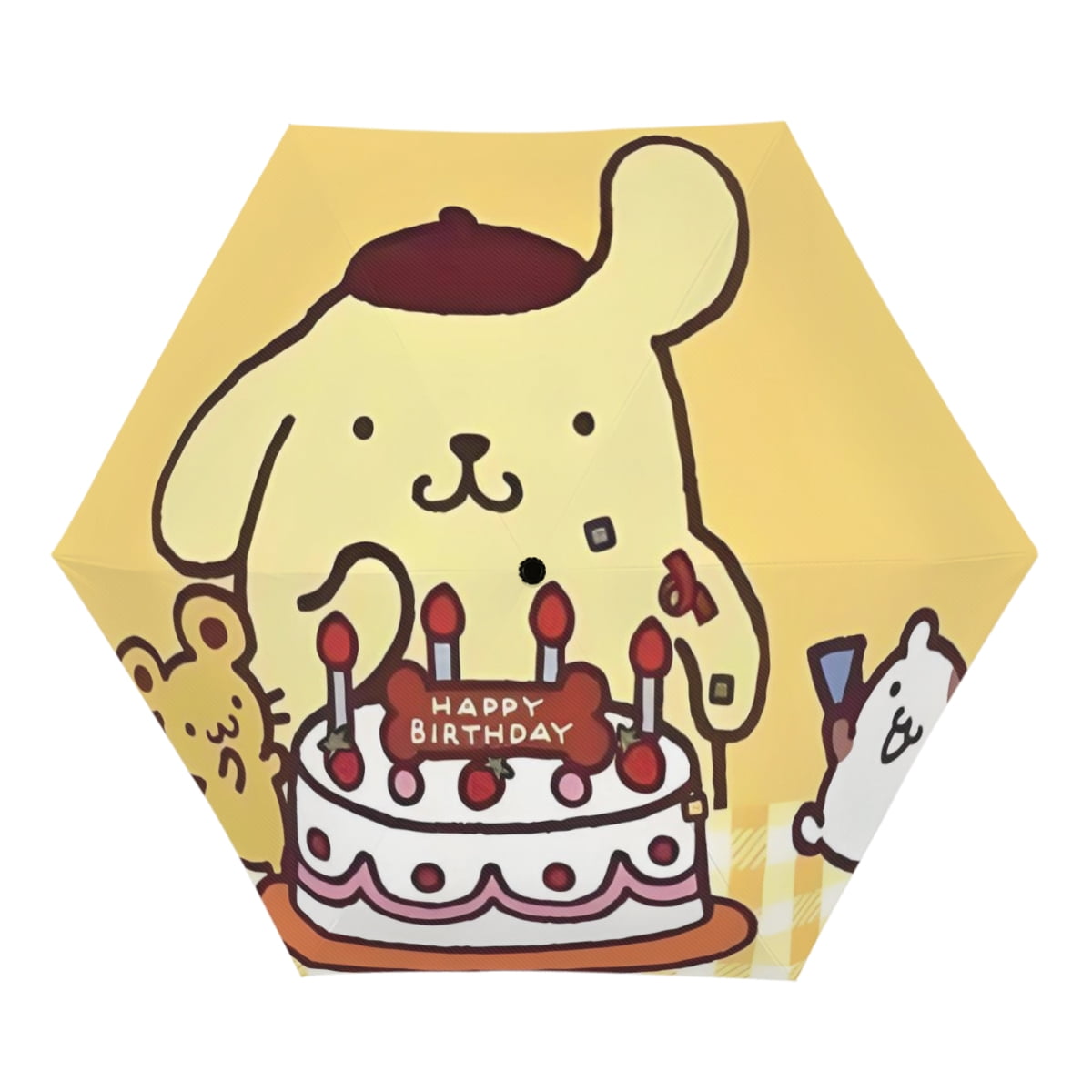 Sanrio UV sunshade manual open and close, compact, portable, UV coating, rain, wind