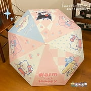 Sanrio Umbrella Sunny Rain Dualuse Cinnamoroll Pochacco Kuromi Anime Folding Automatic Black Uv Protection Umbrella Kawaii Gift