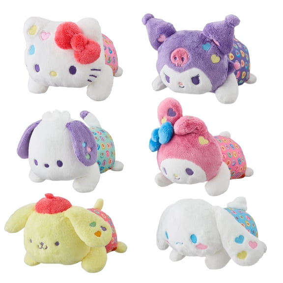 Sanrio Valentine Plush Set Sugar-Scented Hello Kitty, Cinnamoroll, Melody & Kuromi (4-Pack)