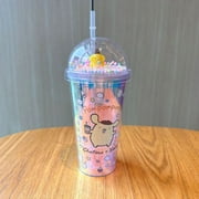 Sanrio Water Bottle Cinnamoroll Kuromi Melody Pochacco Pompompurin Plastic Cup Portable Sports Mug Cartoon Water Cup Kids Gifts