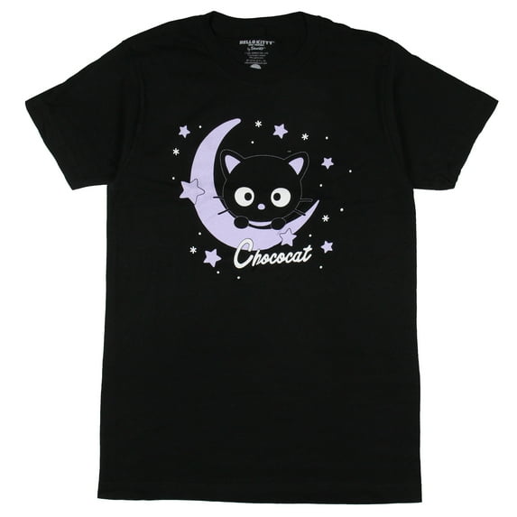 Sanrio Women's Chococat Stars Moon Juniors Boyfriend Fit Short Sleeve T-Shirt