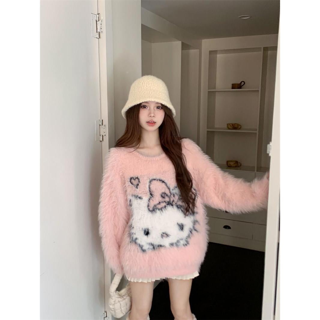 Sanrio Women's Knitted Sweater Hello Kitty Hot Girl Clothing Line