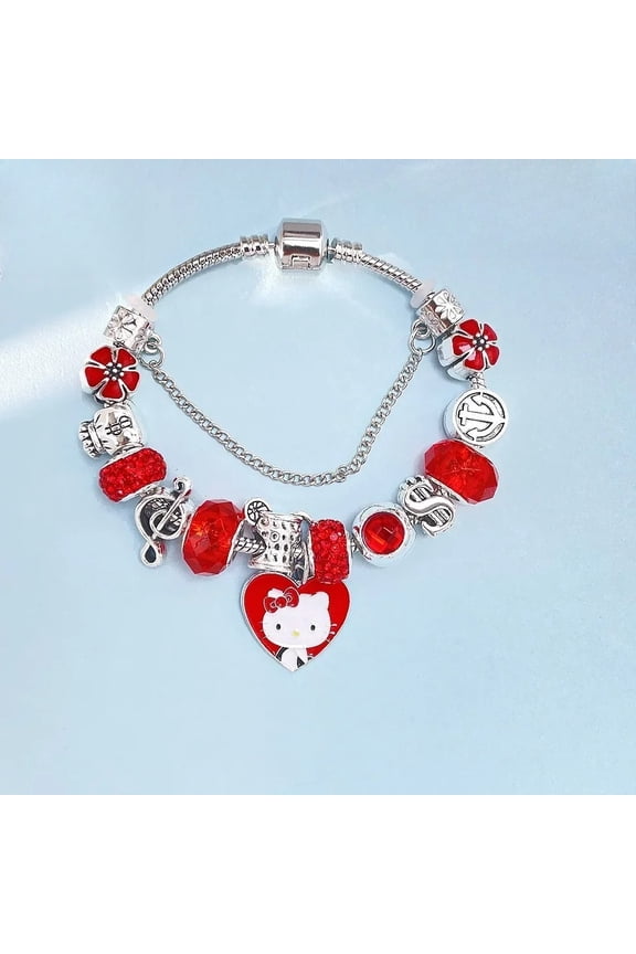 Sanrio Women's Stainless Steel Bracelet Kawaii Hello Kitty Bracelet Fashion Jewelry Holiday Gifts