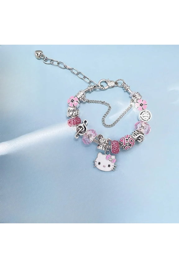 Sanrio Women's Stainless Steel Bracelet Kawaii Hello Kitty Bracelet Fashion Jewelry Holiday Gifts