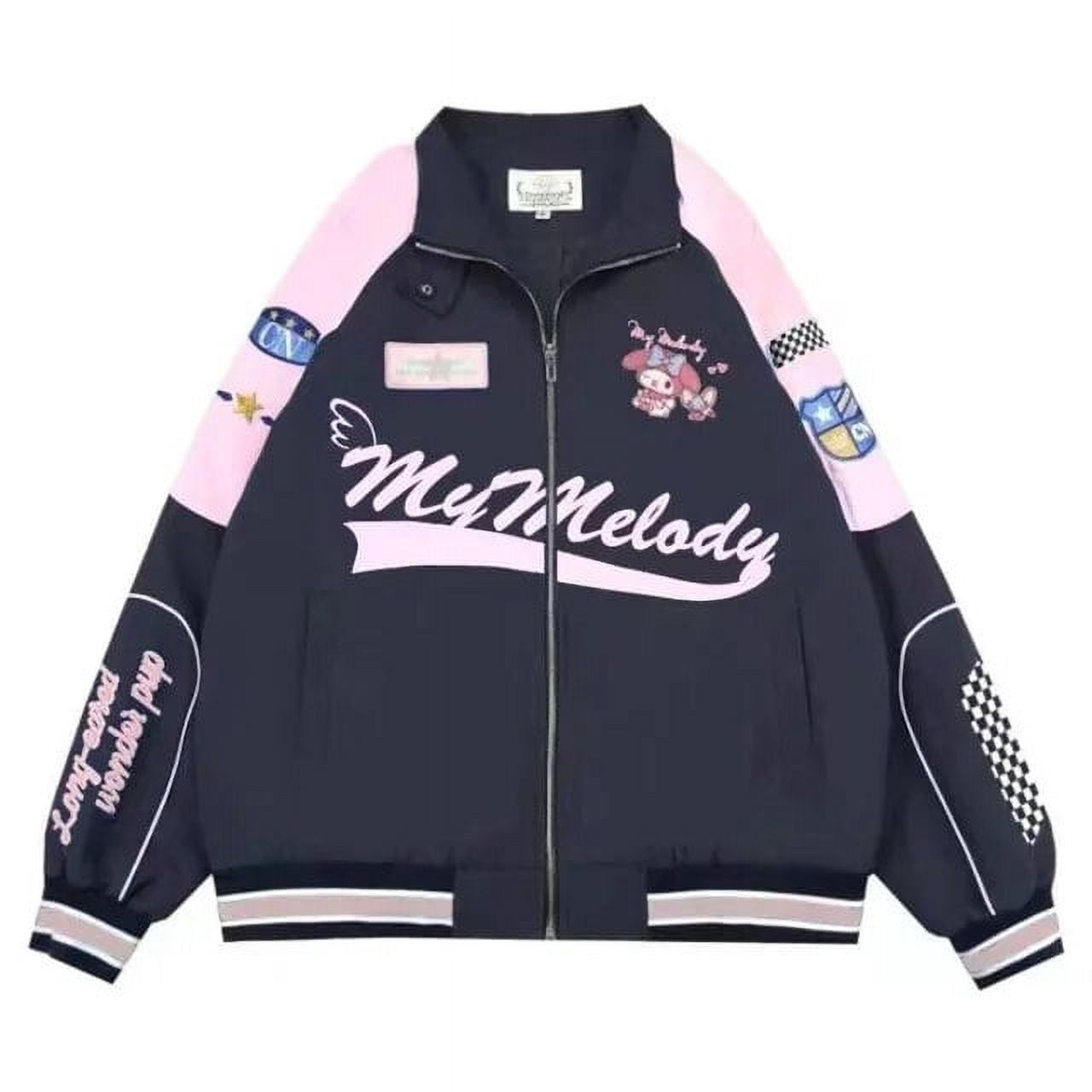 Sanrio Y2k Cinnamoroll Racer Jacket Kawaii Kuromi Biker Jacket 