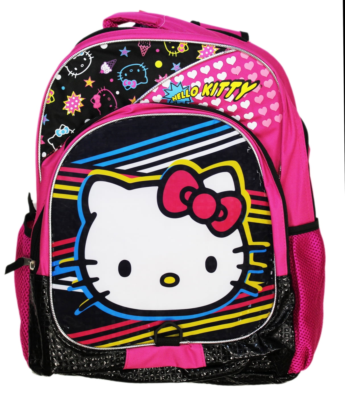 hello kitty hood backpack AI ACCESSORY INNOVATIONS My Melody for Girls, Sanrio Kawaii Bookbag, 16 Inch Anime School Bag with 3D Features, MINI Hello Kitty Backpack W/