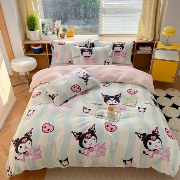 Sanrio cotton skin-friendly bedding set Hello kitty Pochacco Kuromi My melody cartoon creative comfortable four-piece bedclothes