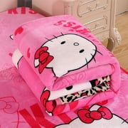 Sanrio hello kitty flannel air conditioning blanket student single blanket bed sheet girl spring and autumn pure quilt
