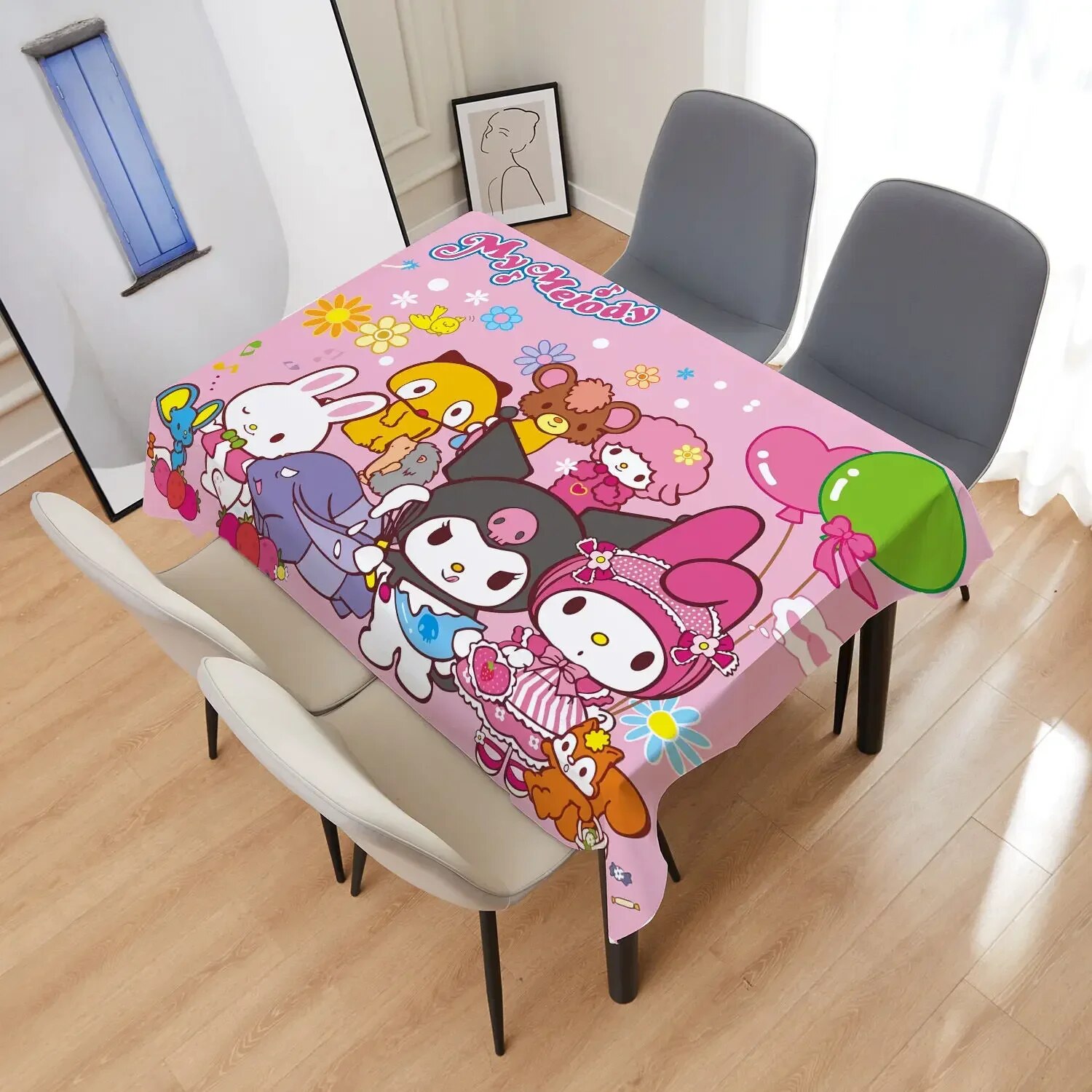 Sanrio hello kitty tablecloth my melody cute cartoon background cloth