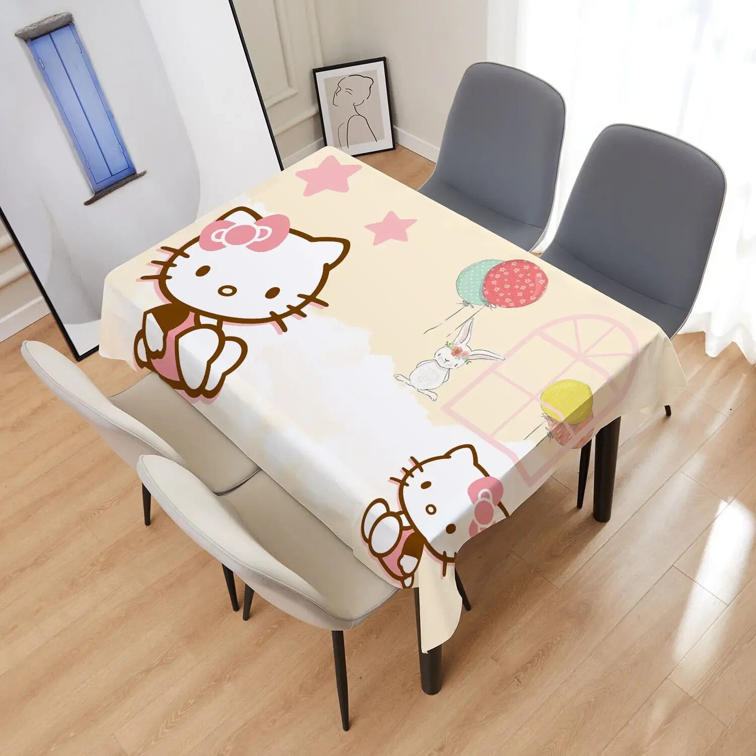 Sanrio hello kitty tablecloth my melody cute cartoon background cloth