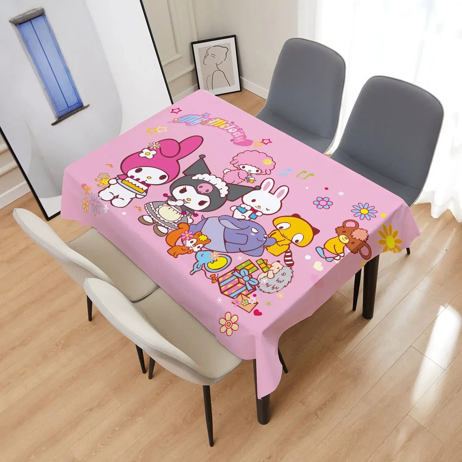 Sanrio hello kitty tablecloth my melody cute cartoon background cloth