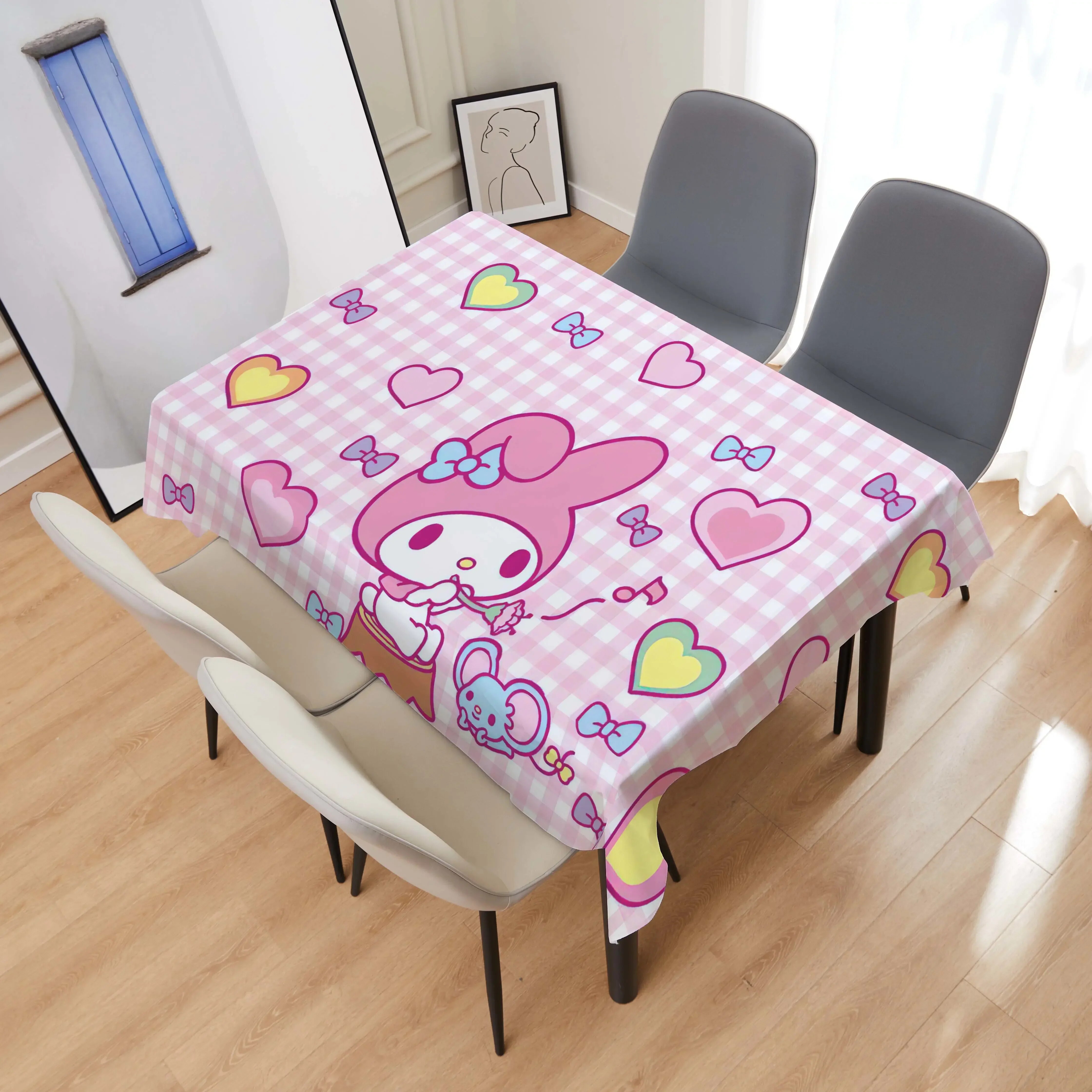 Sanrio hello kitty tablecloth my melody cute cartoon background cloth