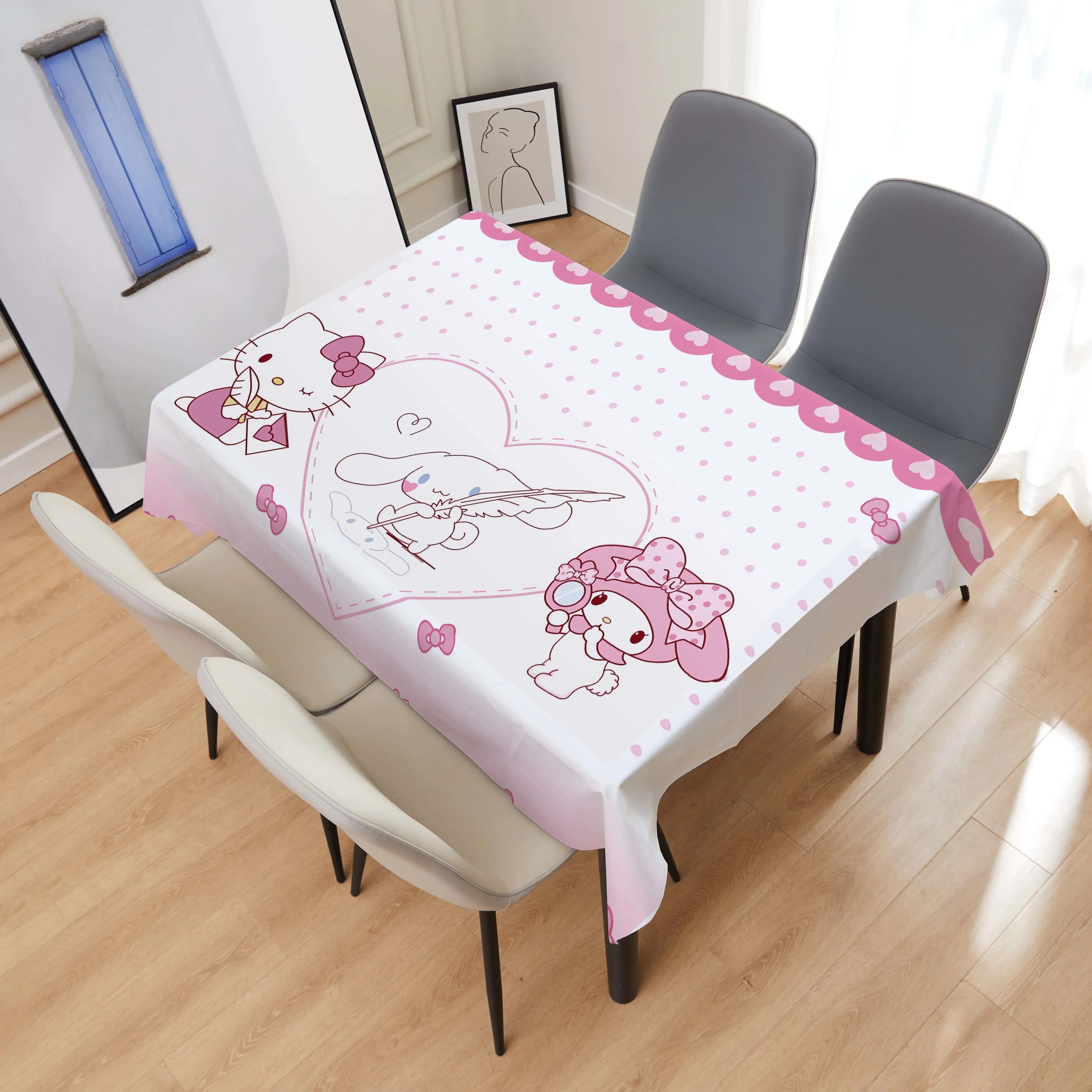 Sanrio hello kitty tablecloth my melody cute cartoon background cloth