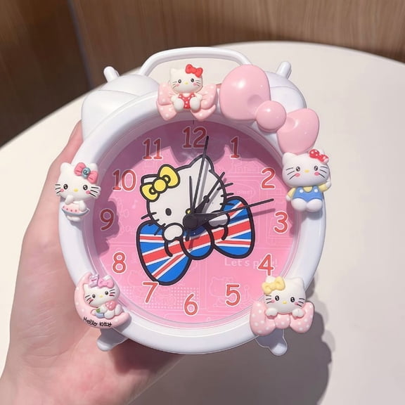 Sanrio new alarm clock kuromi cartoon cute creative desktop clock wake up artifact table clock