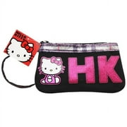 Sanrios Hello Kitty Black and Pink Sparkly Wristlet