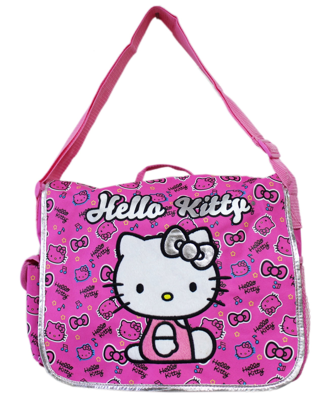 Sanrio's Hello Kitty Deep Pink Music Note and Hairbow Themed Messenger Bag  