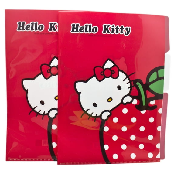 Sanrio's Hello Kitty Red/White Polka Dot Apple Dual Sleeve Folders (2pc)