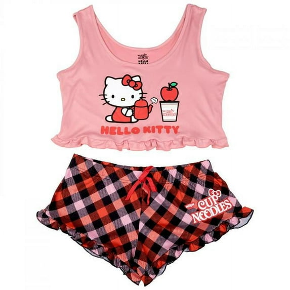 Sanrio x Nissin Lounge Set, Pink & Plaid - Extra Large - Set of 2