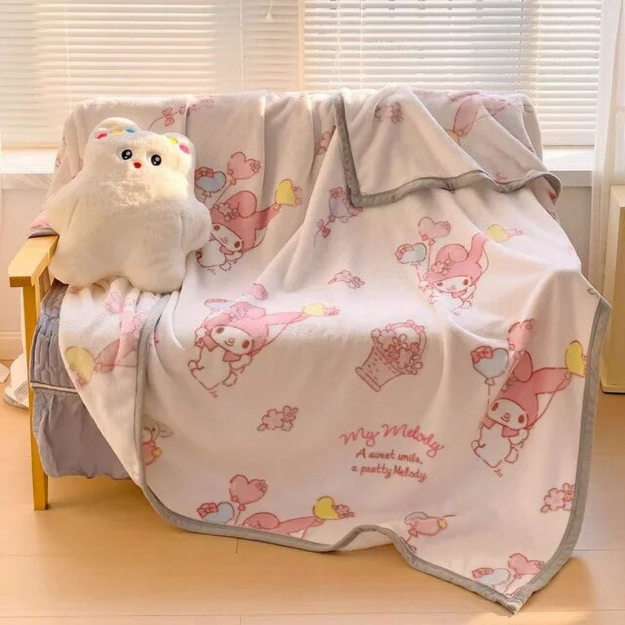 Sanrioed Cinnamoroll Kuromi Hello Kitty Plush Blanket Milk Velvet
