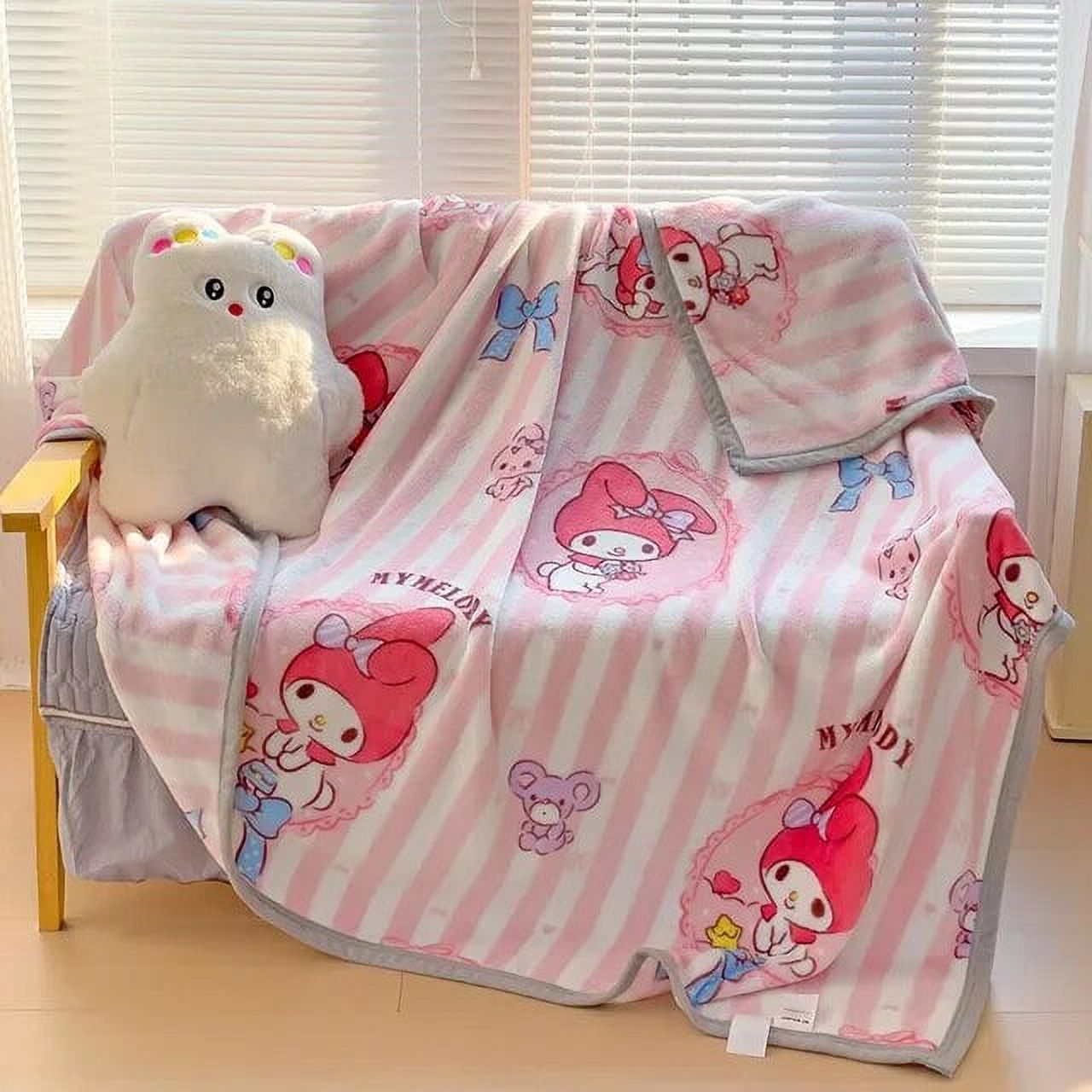 Sanrioed Cinnamoroll Kuromi Hello Kitty Plush Blanket Milk Velvet