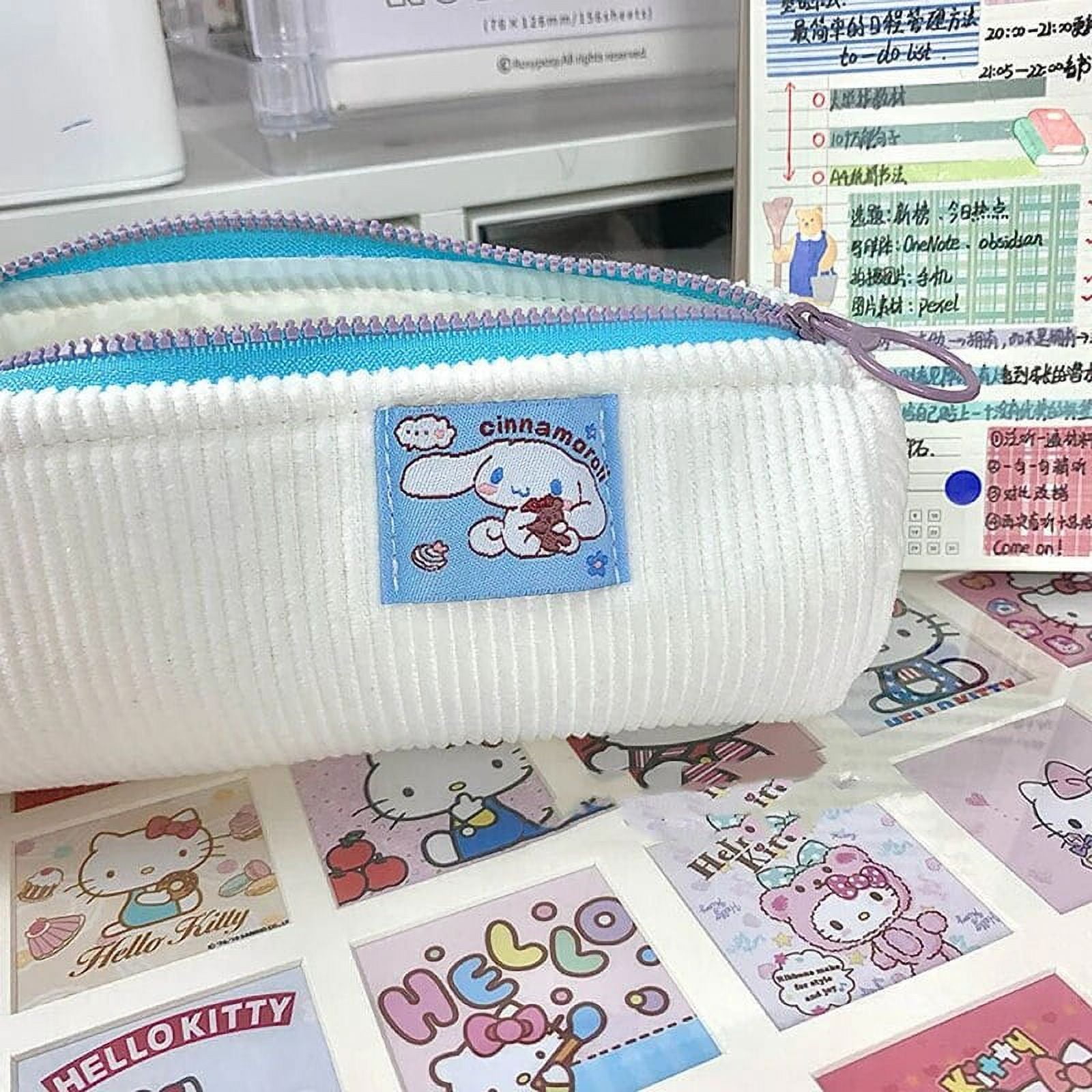 Sanrioed Hello Kitty Plush Pencil Case My Melody Cinnamoroll Purin 