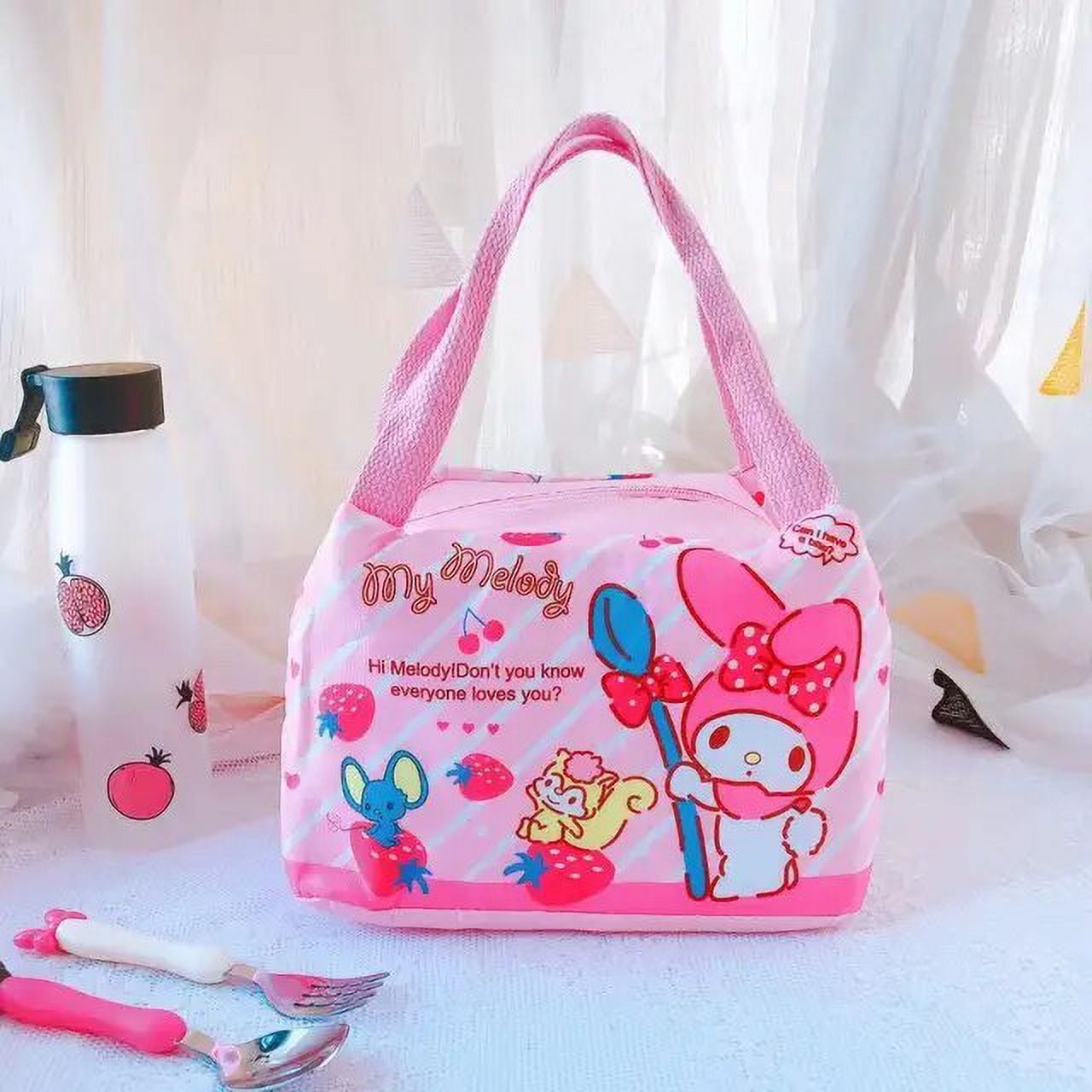 Sanrioed Hello Kittys Kids Bento Bag Cute Lunch Box Totes Cinnamonroll