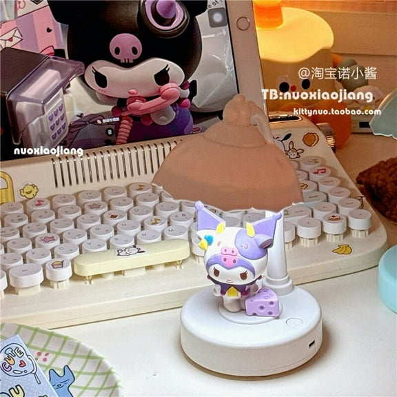 Sanrioed Kawaii My Melody Cinnamoroll Kuromi Desktop LED Learning Writing Night Light Table Lamp Anime Bedroom Bedside Lamp