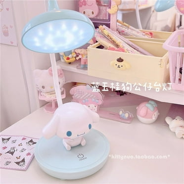 Sanrioed Kawaii My Melody Cinnamoroll Kuromi Desktop LED Learning Writing Night Light Table Lamp Anime Bedroom Bedside Lamp