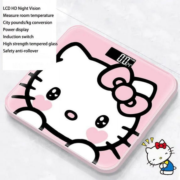 Sanrioed Kitty Electronic Scale Weighing Scale Accurate Durable Charge Lose Weight Household Use Body Fat Scale Girlfriend Gift