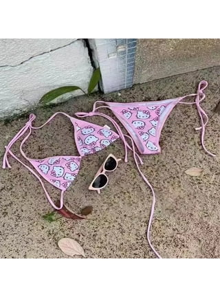 Sanrioed Hello Kitty Bras & Panties Cute Cartoon Sexy Hanger Style