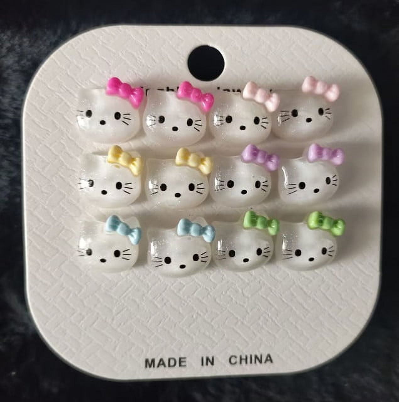 Sanrioed Kuromi Studs Earrings Set for Women Girls Kawaii Hello Kitty Mymelody Earring Jewelry