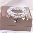thumbnail image 1 of Sanrioed My Melody Bracelet Fashion Cute Crystal Beads Kawaii Cinnamorol Kuromi Accessories Jewelry Kawaii Toy Gril Gift, 1 of 7