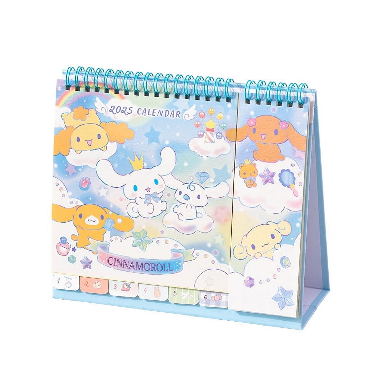 Sanrios 2025 Calendar Hellokittys My Melody Kuromi Pochacco Desktop Office Calendar Record Book