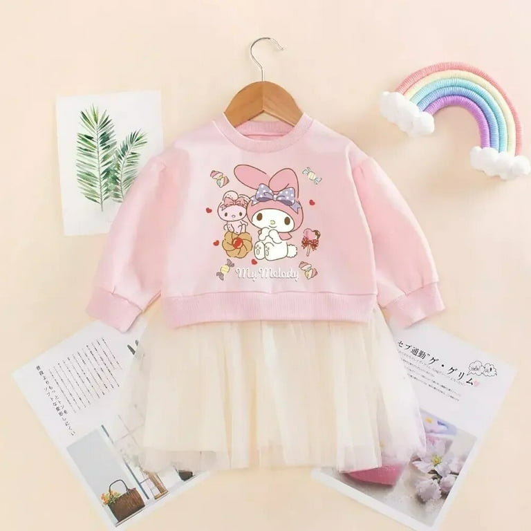 Sanrios Anime Cartoon Girls Dress Cinnamoroll Kuromi My Melody