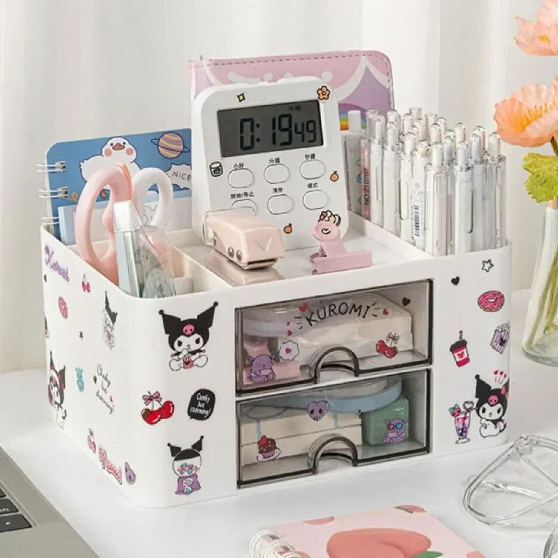 Sanrios Anime Kawaii Kuromi My Melody Cute Cartoon Pen Container Nine ...