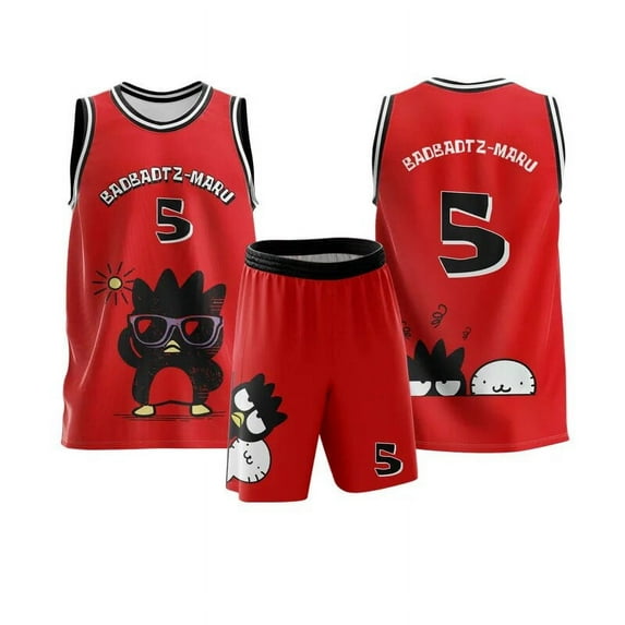 Kawaii Hello Kittys Basketball Jersey Set Anime Kuromi Melody Girls Shorts Training Uniforms Couple Sports Clothing Maillot Suit